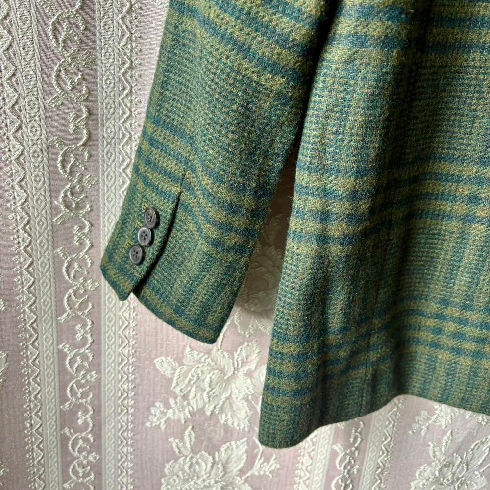 Loft Women's Green Houndstooth Blazer - Picture 3 of 8